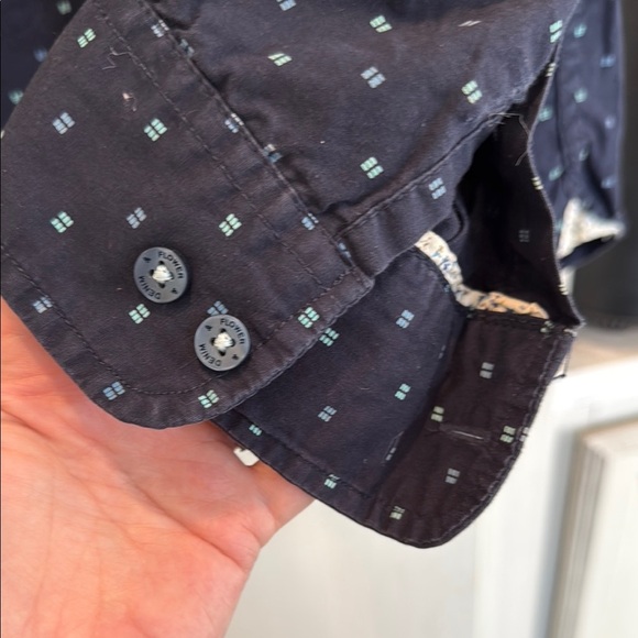 Denim & Flower  Men's Navy Blue Polka Dot Shirt - Picture 6 of 6